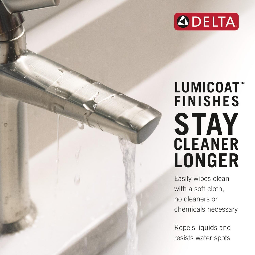 Delta Faucet Stryke Centerset Bathroom Faucet, Gold Centerset Bathroom Faucet, Delta Bathroom Sink Faucet, Metal Drain Assembly, Lumicoat Champagne Bronze 25775-CZ-PR-MPU-DST