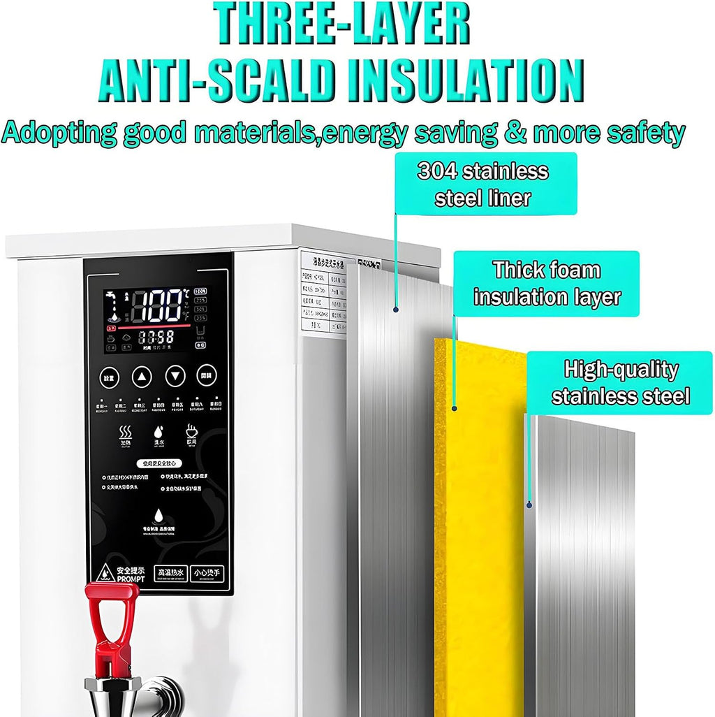 Professional Commercial Electric Hot Water Dispenser with LCD Touchscreen & 86-212℉ Adjustable Temperature- Instant Hot Water Machine for Restaurants, Cafes, and Offices Black