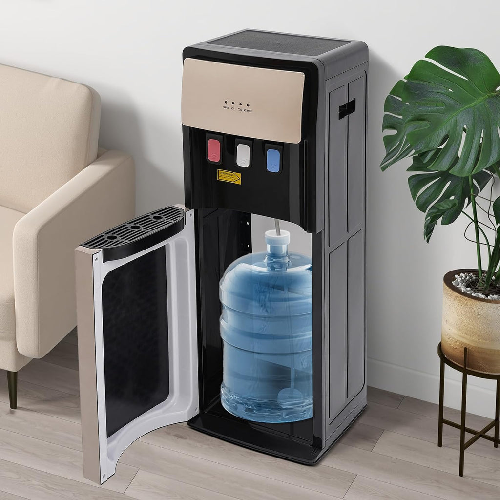 Bottom Loading Water Cooler Dispenser, Hot & Cold Water Cooler Countertop Electric Hot and Cold Water Dispenser with 3 Temperature Settings for Home, Office, Commercial (Champaign Gold)