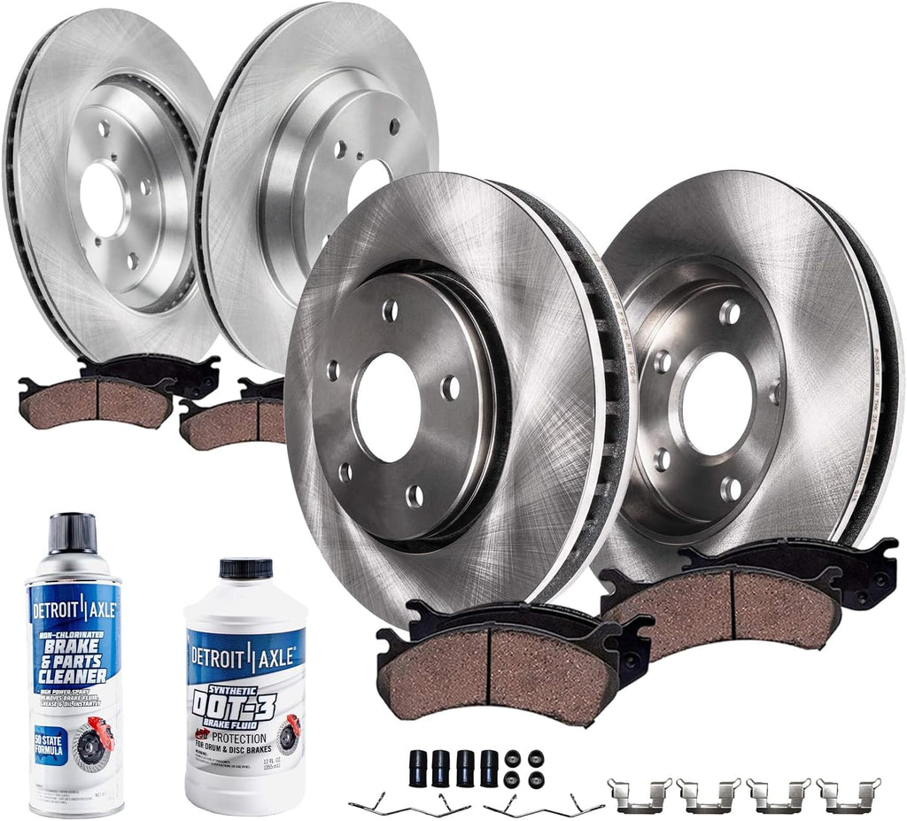 Detroit Axle - 10pc Brake Kit for 2019-2023 Subaru Crosstrek, 2020 2021 2022 Disc Brake Rotors Ceramic Brakes Pads w/Hardware Replacement: 11.56' inch Front and 11.22' inch Rear Rotor
