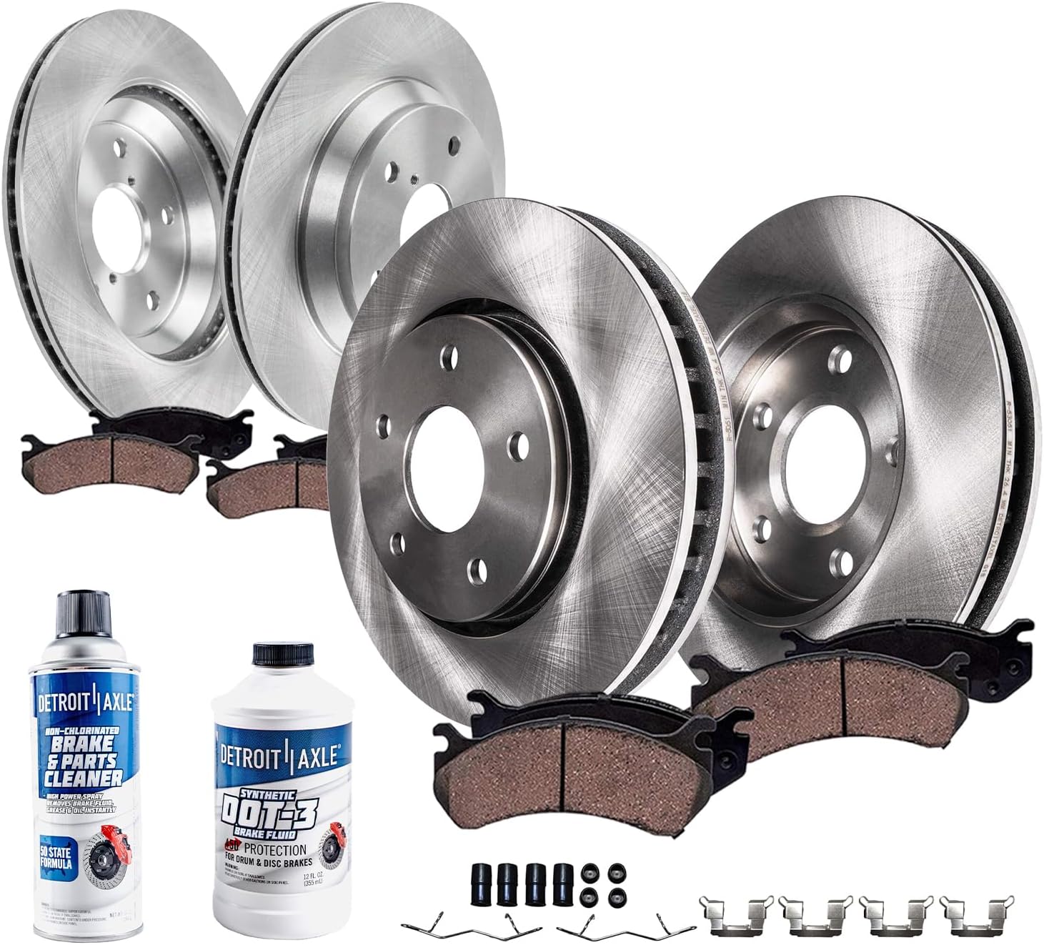 Detroit Axle - 10pc Brake Kit for 2019-2023 Subaru Crosstrek, 2020 2021 2022 Disc Brake Rotors Ceramic Brakes Pads w/Hardware Replacement: 11.56' inch Front and 11.22' inch Rear Rotor