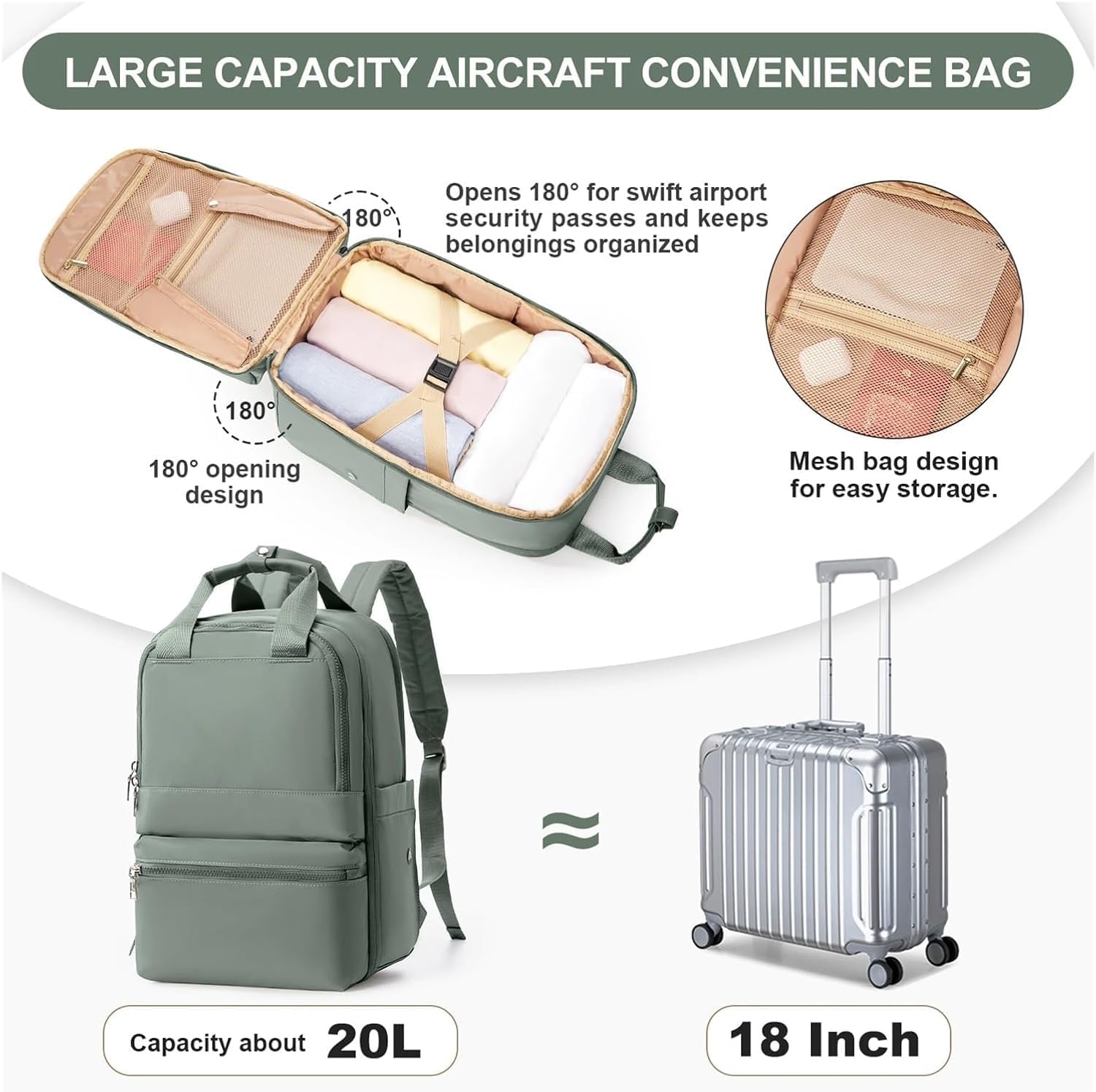 Vacuum Bags For Travel Leisure Backpack For Men Women 40x20x25 Compression Carry On Laptop Large Capacity