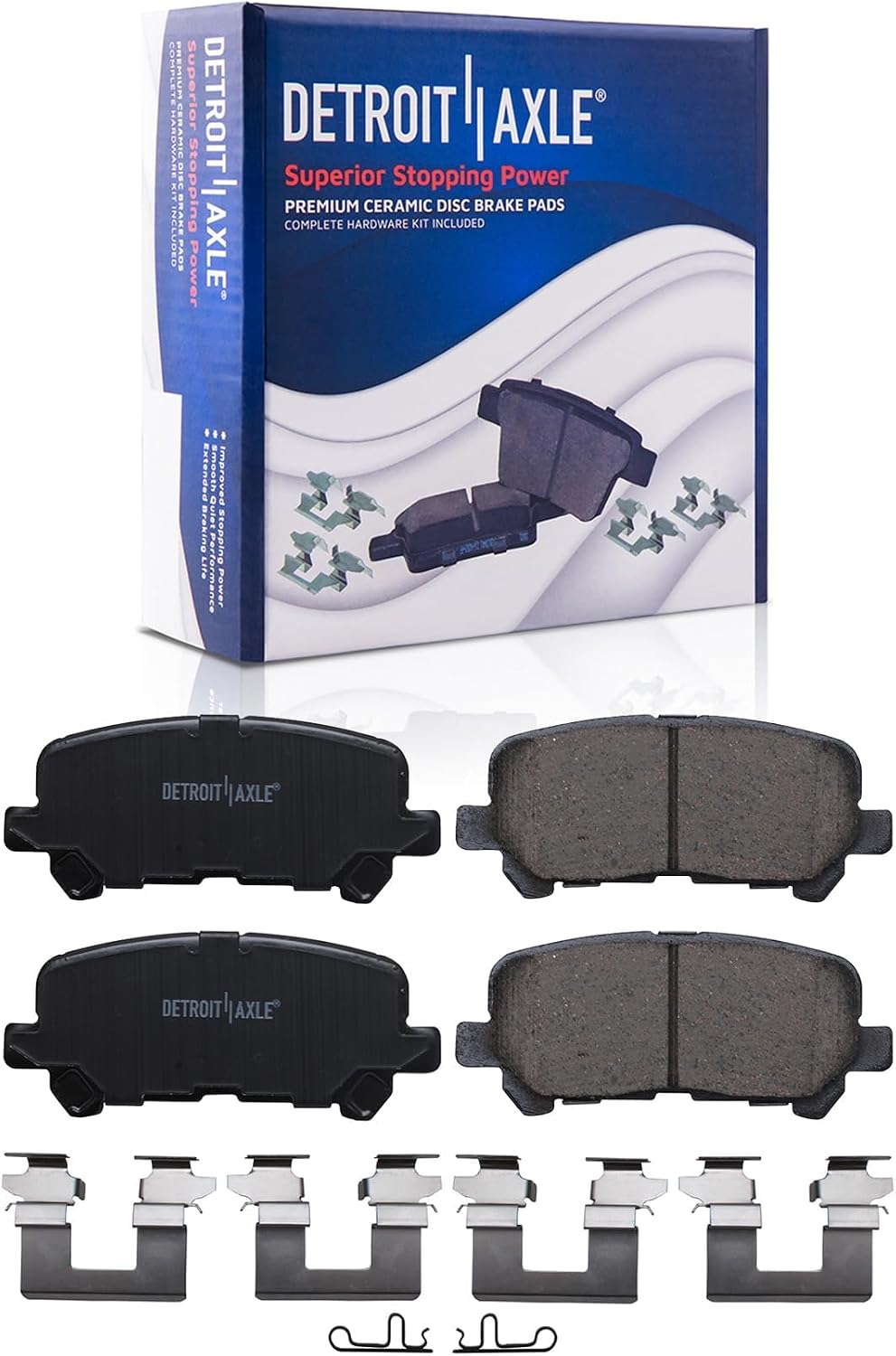 Detroit Axle - 10pc Brake Kit for 2011 2012 2013 2014 Honda Odyssey, Disc Brake Rotors Ceramic Brakes Pads with Hardware Replacement
