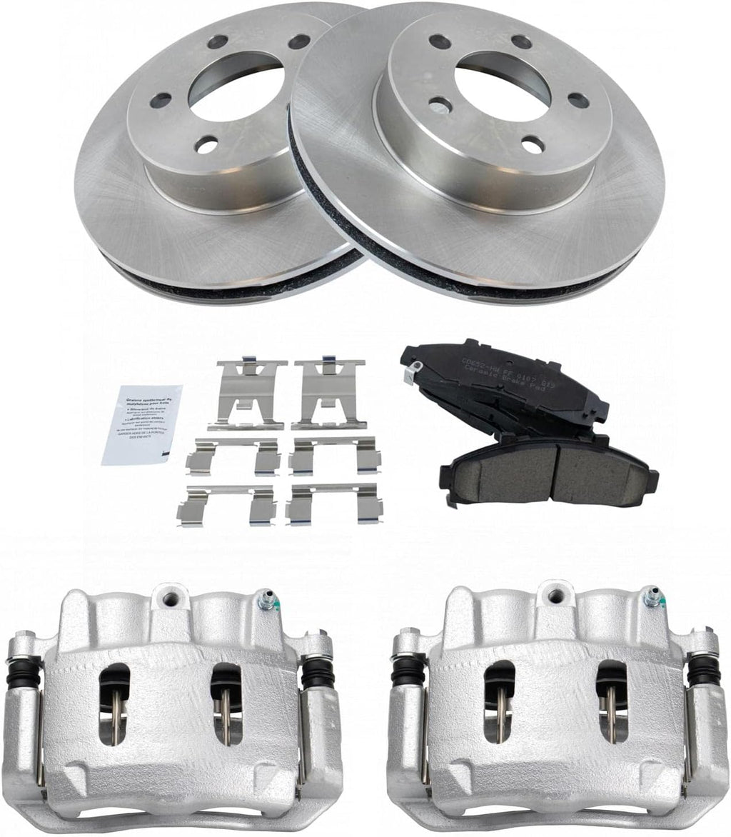 TRQ Front Brake Pad and Rotor Set Ceramic Vented Rotors Calipers Compatible with 1995-2001 Ford Explorer 1998-2002 Ranger 1998-2002 Mazda B4000 1998-2001 Mercury Mountaineer