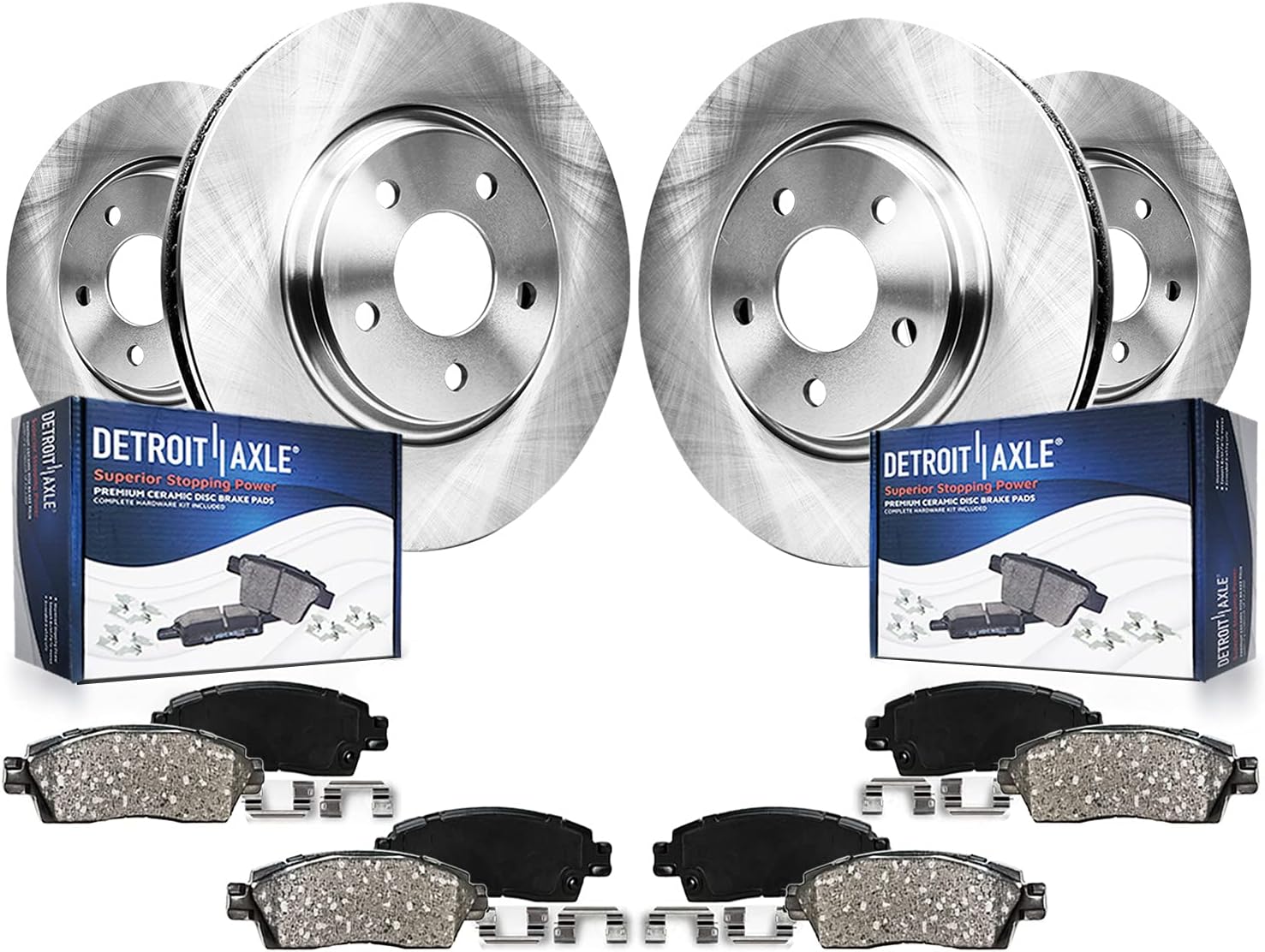 Detroit Axle - 8pc Brake Kit for 2019 2020 2021 Subaru Ascent Disc Brake Rotors Ceramic Brakes Pads with Hardware Replacement : 13.12' inch Front and 13.03' inch Rear Rotors