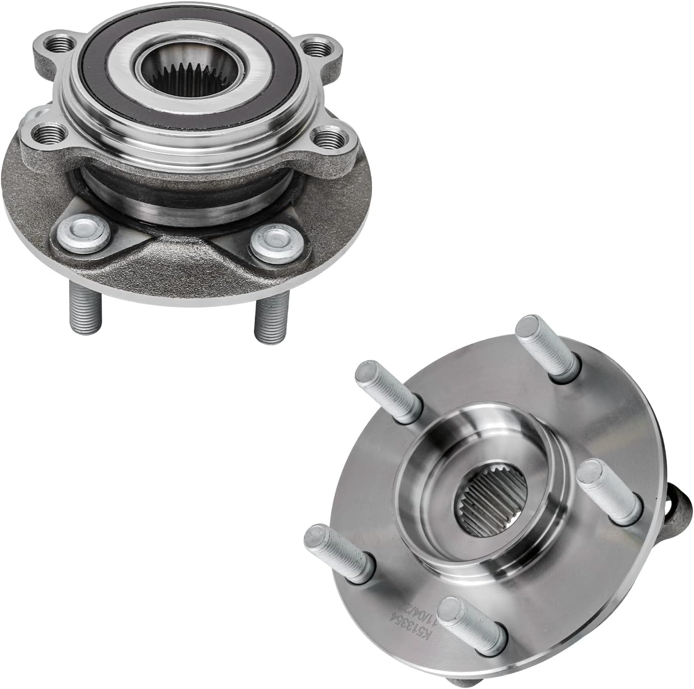 Detroit Axle - Front Brake Kit for 2014 2015 2016 2017 2018 Mazda 3 Drilled & Slotted Brake Rotors Ceramic Brake Pads Wheel Bearing & Hubs Replacement : 11.02' inch Front Rotor