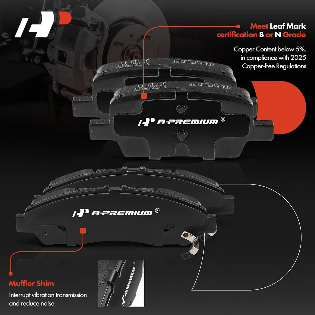 A-Premium Front and Rear Vented Disc Brake Rotors + Ceramic Pads Kit Compatible with Select Chevrolet, Buick and GMC Models - Traverse 2018, Blazer 2019-2020, Enclave 2018-2020, Acadia 2017-2020