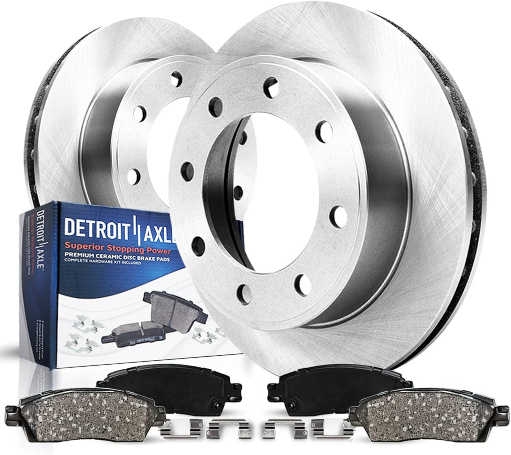 Detroit Axle - Rear Brake Kit for GMC Chevy Silverado Sierra 2500 HD 3500 HD Suburban Avalanche Yukon XL 2500 Hummer H2, Disc Brake Rotors Ceramic Brakes Pads w/Hardware Replacement