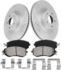 Front Brake Disc Rotors and Ceramic Brakes Pads Compatible with 2010-2018 Subaru Forester, 2013-2014 Outback,Automotive Replacement Brake Kits Geomet Drilled and Slotted Rotors 293.4mm(11.6in)