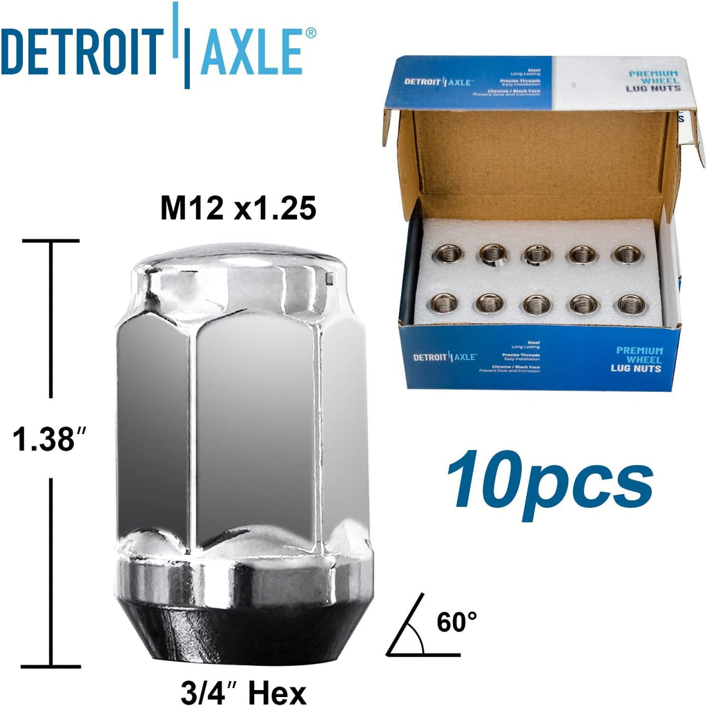 Detroit Axle - Brake Kit for 2009-2013 Subaru Forester Impreza, 11.53'' inch Front and 11.26'' inch Rear Drilled & Slotted Brake Rotors Wheel Bearings & Hubs Wheel Lug Nuts 2010 2011 2012 Replacement