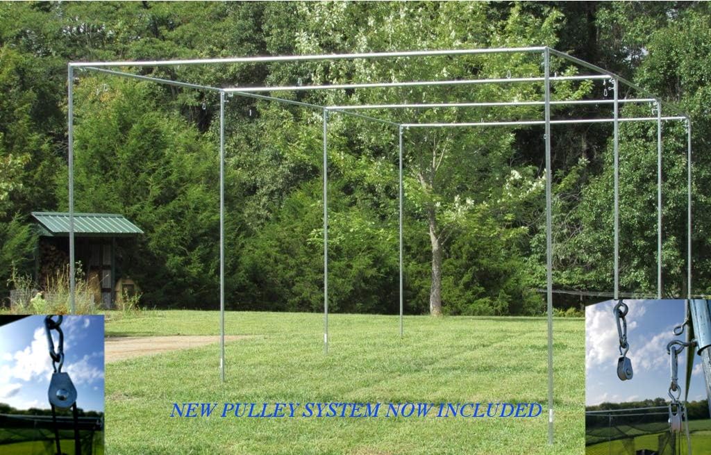 Jones Sports 42PLY Medium Duty #24 Batting CAGE with EZ Frame KIT for Baseball, Softball, Backyard Sports