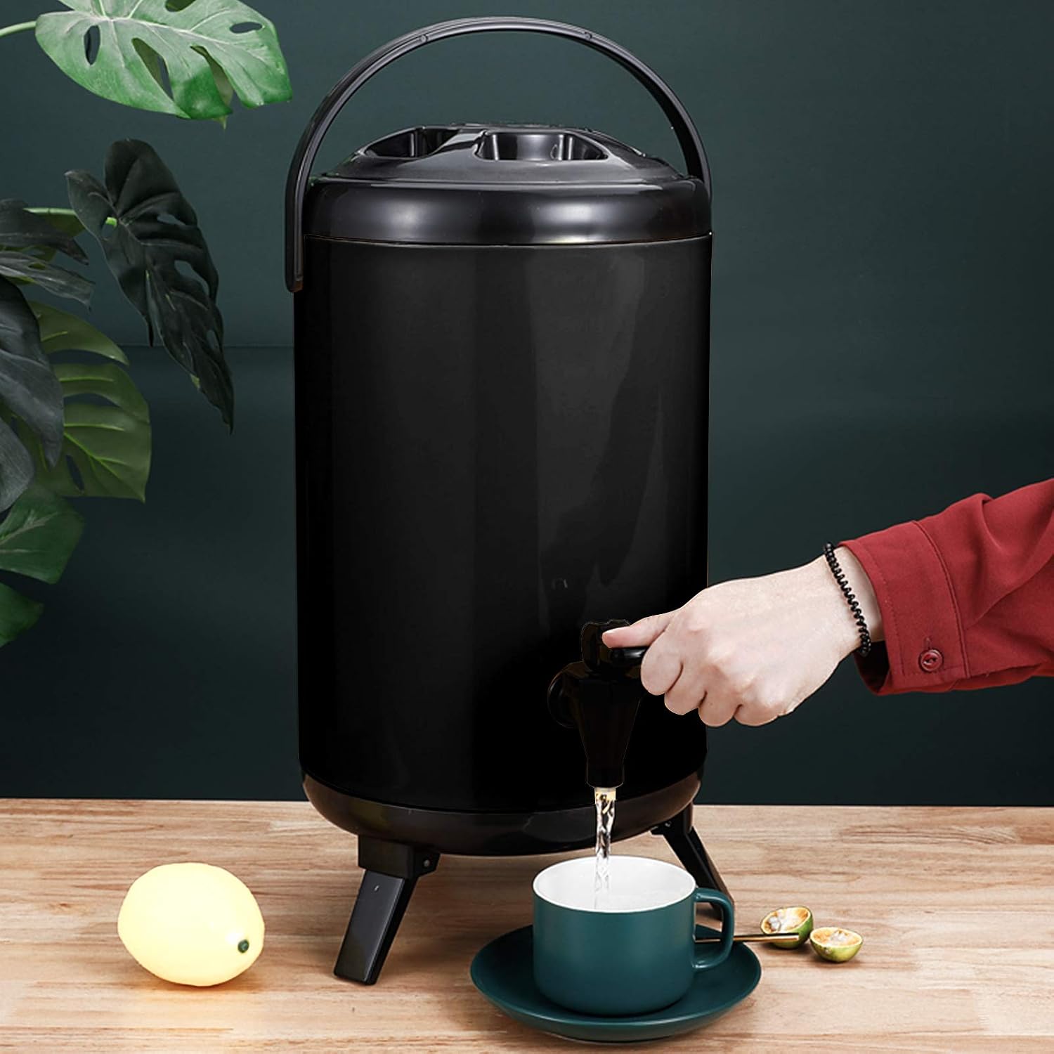Stainless Steel Insulated Beverage Dispenser 10 Liter/2.64 Gallon with Spigot for tea, coffee, cold milk, water, juice in parties, offices, weddings (10 Liter/2.64 Gallon)