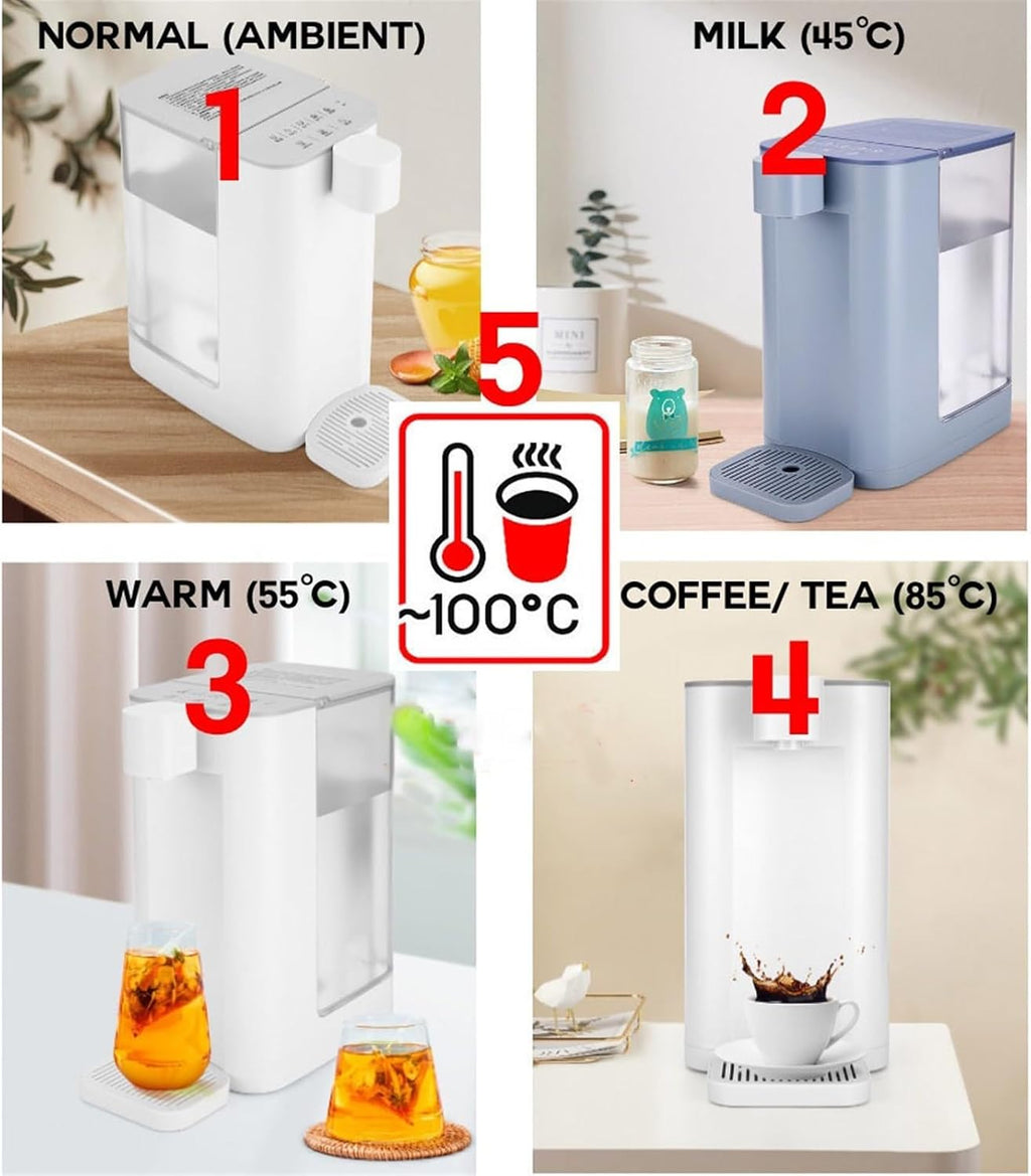 Water Dispenser Instant Desktop Water Dispenser 3-Second Fast Heating Desktop Water Heater Mini Smart Water Dispenser Hot & Cold Water Dispensers(White)