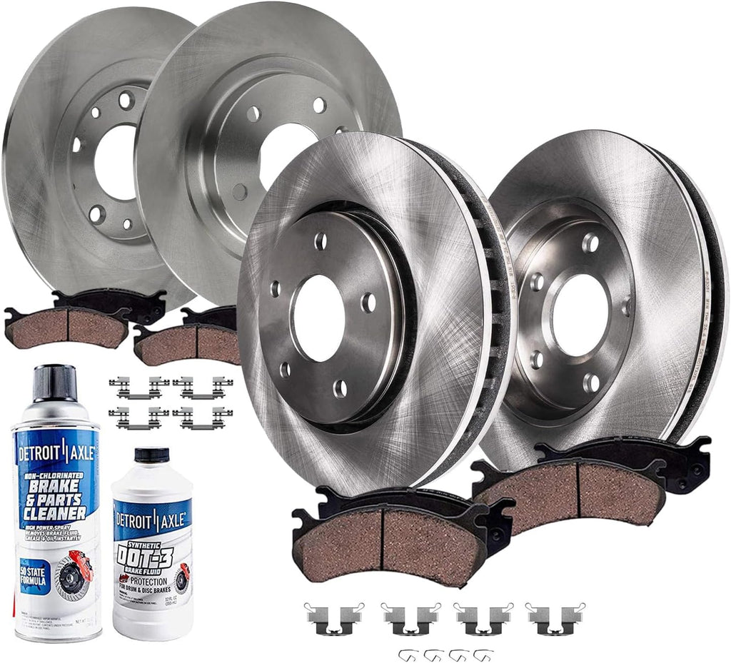 Detroit Axle - FWD Brake Kit for 2016 2017 2018 Mazda CX-3 11.02' inch Front and 11.06' inch Rear Disc Brake Rotors Ceramic Brakes Pads with Hardware Replacement