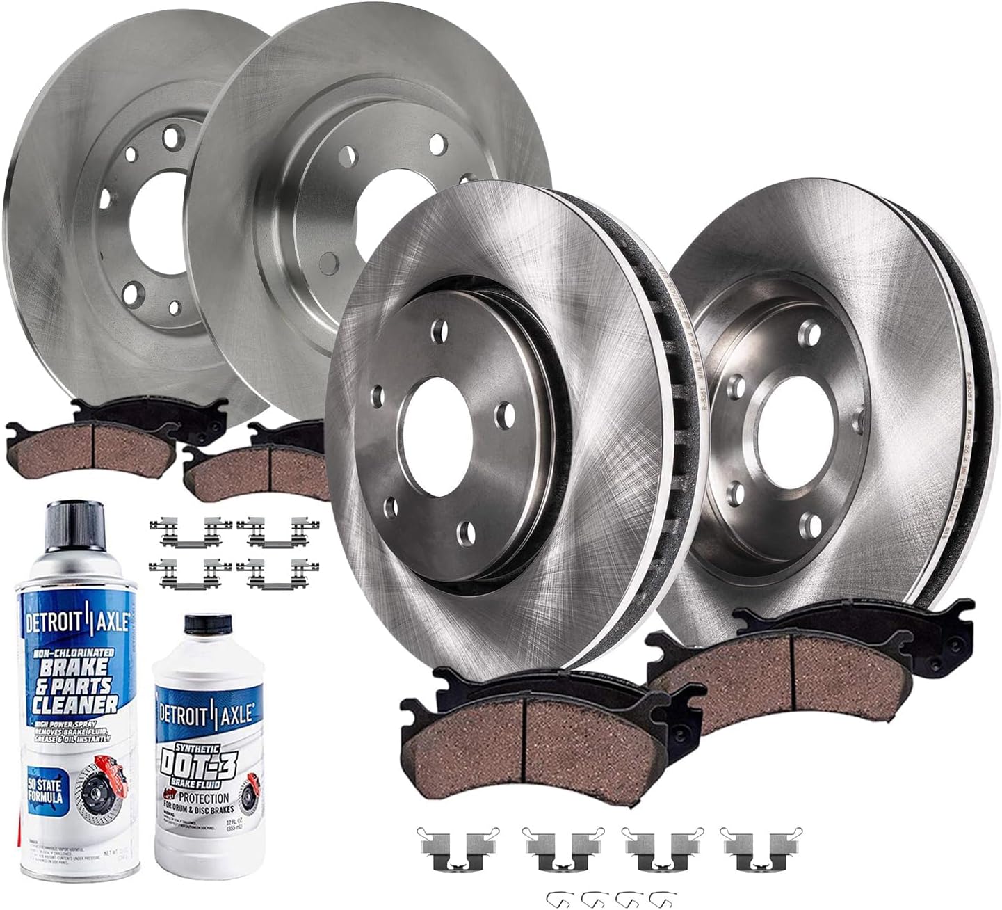 Detroit Axle - FWD Brake Kit for 2016 2017 2018 Mazda CX-3 11.02' inch Front and 11.06' inch Rear Disc Brake Rotors Ceramic Brakes Pads with Hardware Replacement