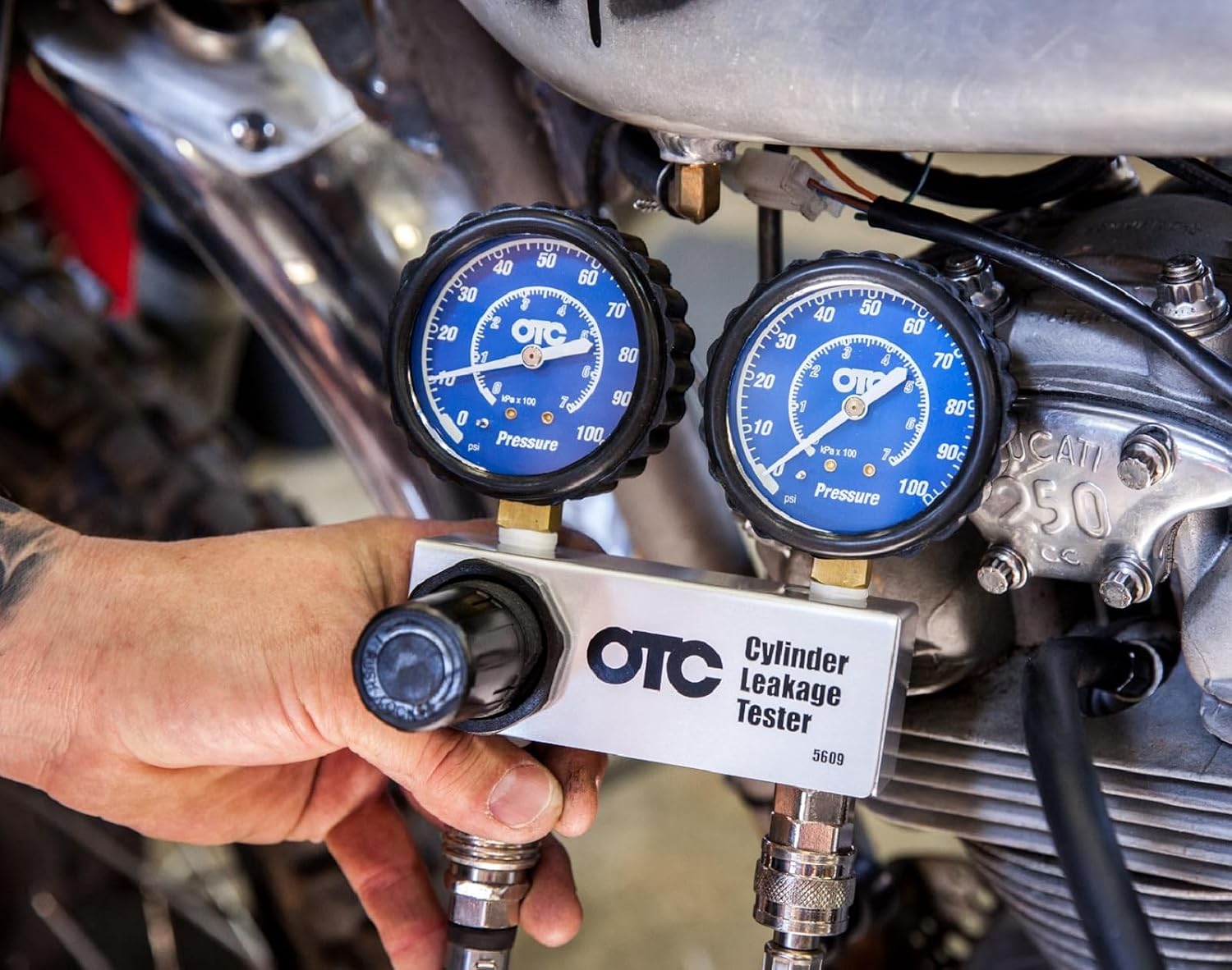 OTC 5609 Cylinder Leakage Tester Kit - Quickly Diagnose Internal Engine Problems like Bad Rings, Valves, and Leaking Head Gaskets