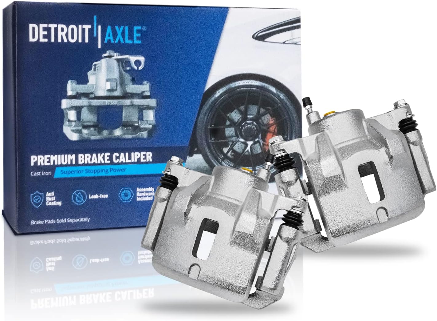 Detroit Axle - Front Brake Kit for 03-08 Toyota Corolla Matrix Pontiac Vibe, Drilled & Slotted Brake Rotors Ceramic Brake Pads Brake Calipers 2003 2004 2005 2006 2007 2008 Replacement