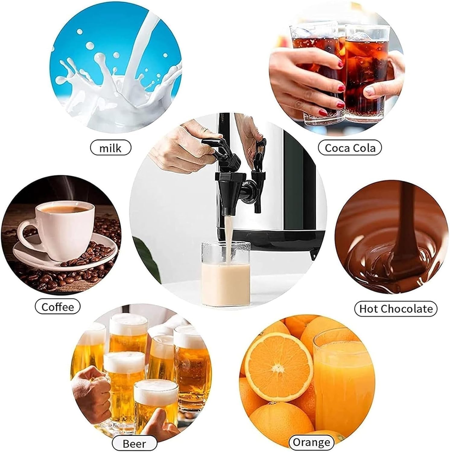 10L/12L/16L Tap Hot Water Holder, Insulated Stainless Steel Bucket, Milk Tea Barrel For Hot Water And Beverages(12L)