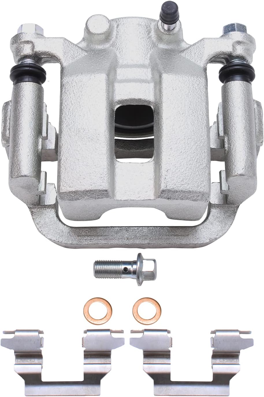 Detroit Axle - Rear Brake Kit for 2003 2004 2005 Infiniti G35 Nissan 350Z Drilled & Slotted Brake Rotors Brake Caliper Ceramic Brakes Pads Replacement