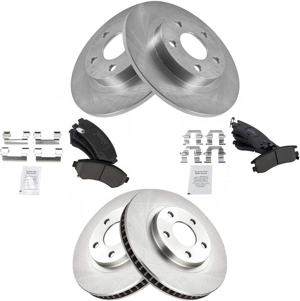 TRQ Front and Rear Brake Pad and Rotor Set Ceramic Compatible with 2003-2004 Buick Park Avenue 2000-2005 Cadillac DeVille 2004 Seville