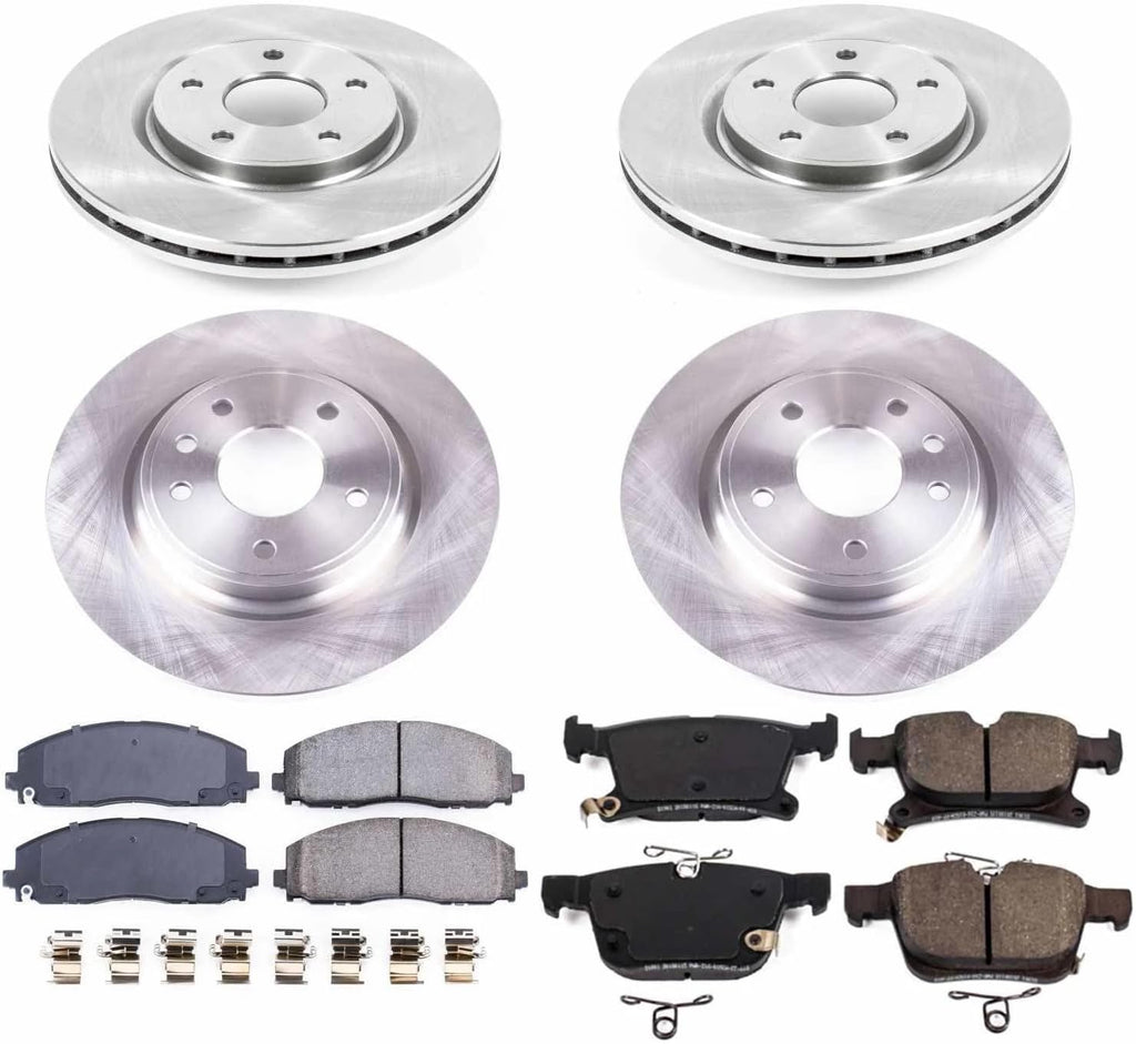 PowerStop Front and Rear Brake Kit for Chrysler Pacifica 2017-24 | Chrysler Voyager 2020-24 - Z17 Ceramic Brake Pads & Disc Rotors Replacement, KOE7841