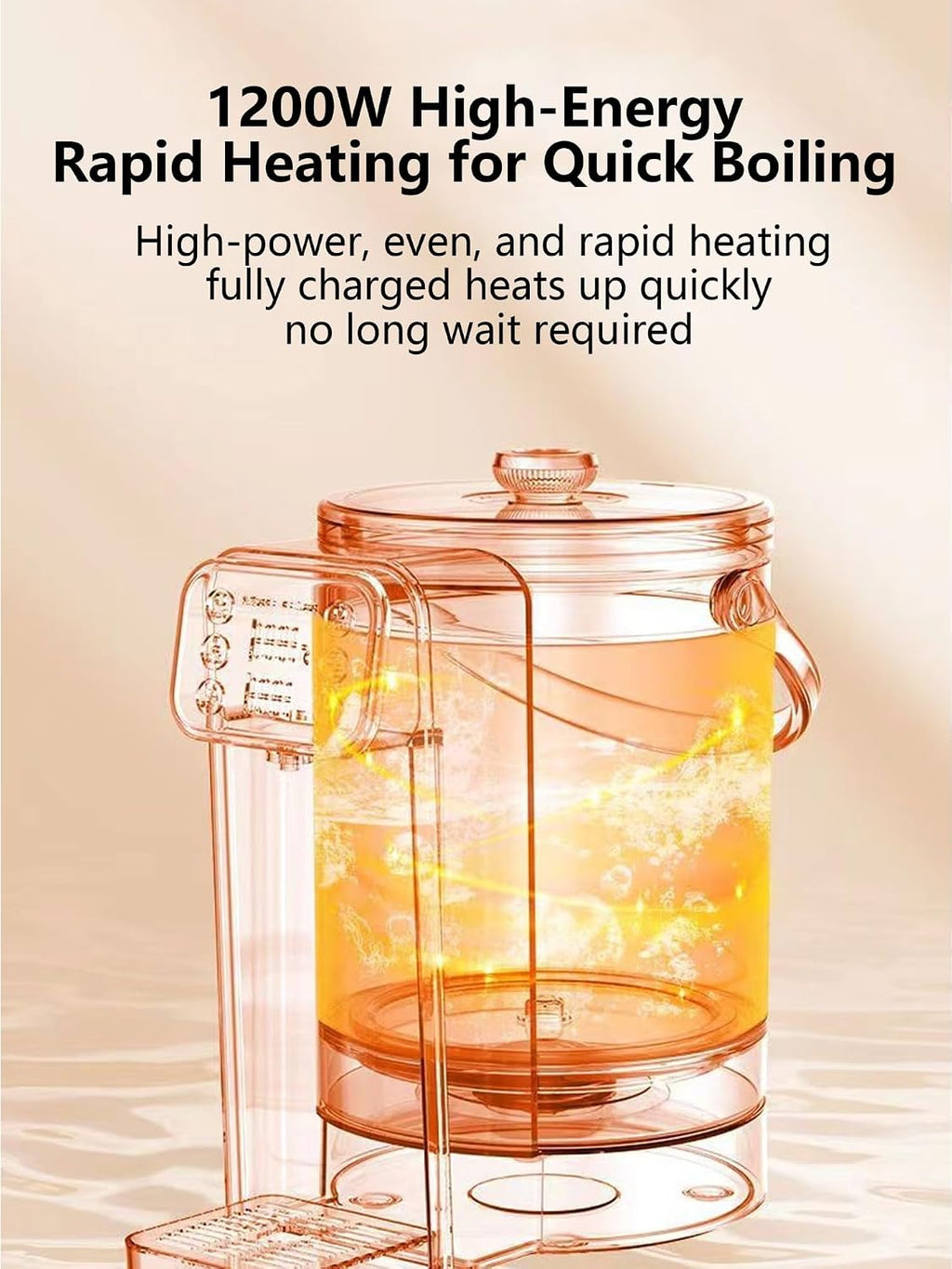 Instant Water Warmer Hot Water Dispenser Hot Water Machine Detachable Glass Tank Easy Cleaning Touch Screen Safety Lock for Home Baby Office