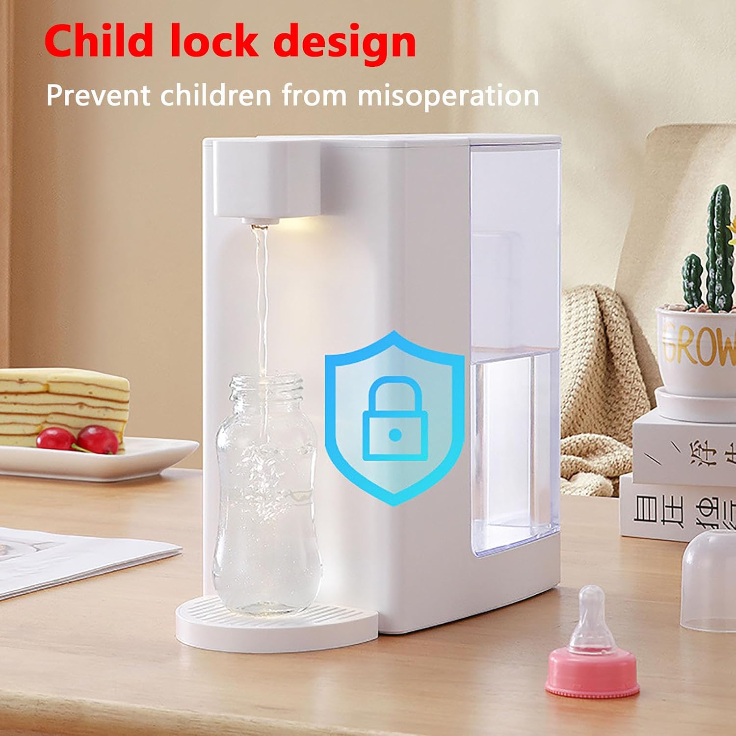 3L Hot Water Dispenser,Instant Hot Water Dispenser,5 Temperature Presets,2100W Fast Boil,with LED Night Light and Touch Screen(Color:Green)