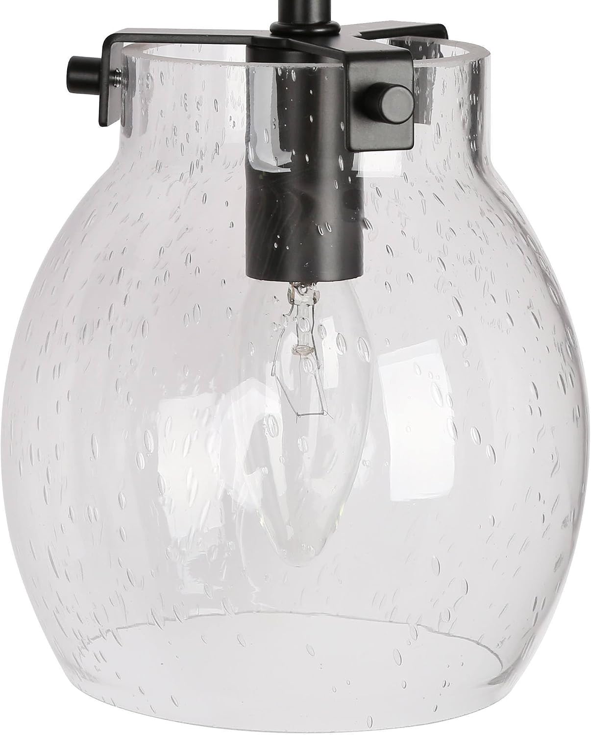 KSANA Black Bathroom Light Fixtures, 3 Light Matte Black Vanity Lights for Bathroom with Seeded Glass Globe, 22' Modern Farmhouse Bathroom Lights Over Mirror