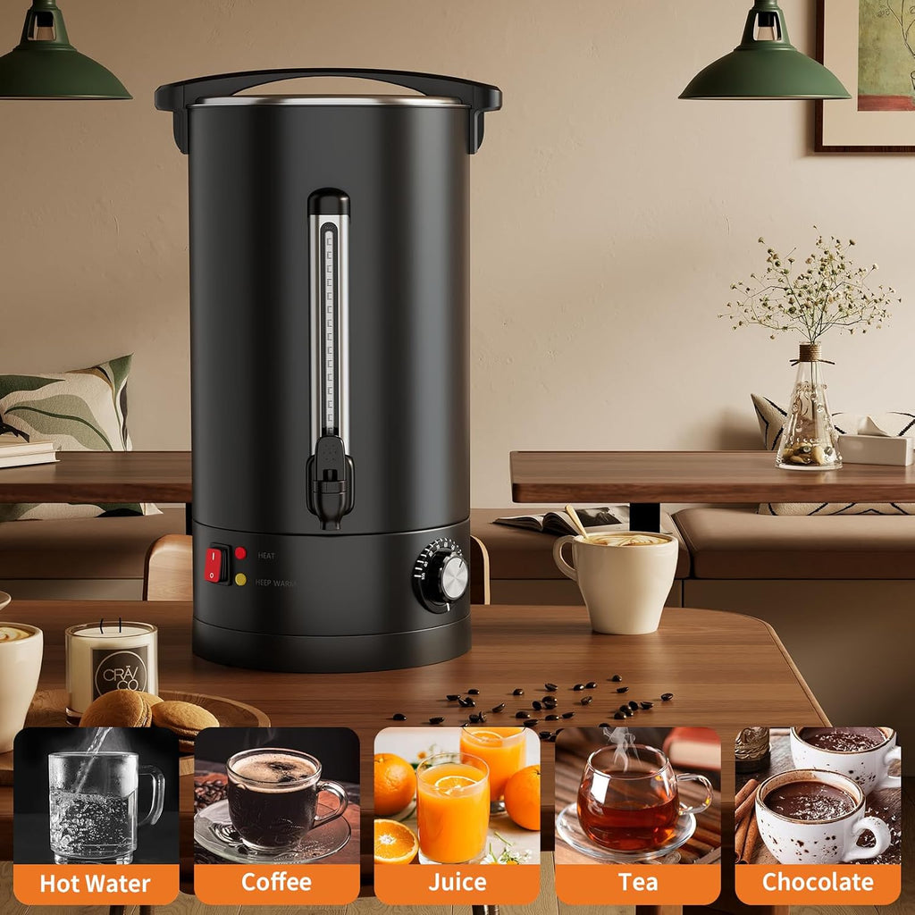 120 Cups Coffee Maker - 18 L/4.8 Gallon Double Wall Commercial Coffee Urn, Stainless Steel Coffee Dispenser Electric Hot Water Urn, Large Capacity Hot Coffee Dispenser for Meeting Wedding Catering
