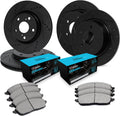 R1 Concepts Front and Rear Brake Kit Fits 2012-2015 Volkswagen Passat| Ceramic Brake Pads and Drilled Slotted Brake Rotors| 12.3' Front & 10.7' Rear