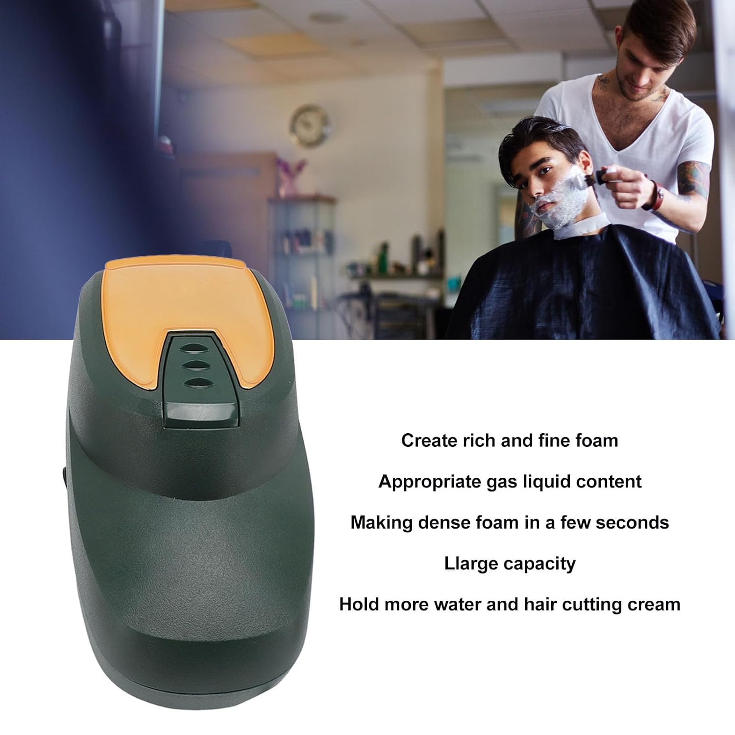 Professional Hot Lather Machine Rich Foam Large Capacity Electric Hot Lather Machine Beauty Green Gold (27 * 19 * 16 cm)