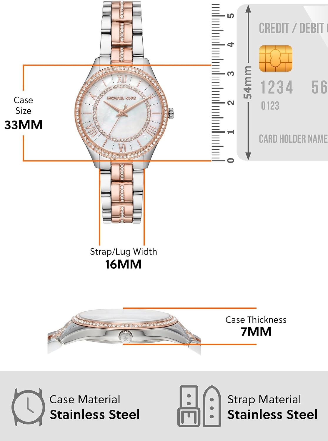 Michael Kors Lauryn Women's Watch, Stainless Steel Bracelet Watch for Women