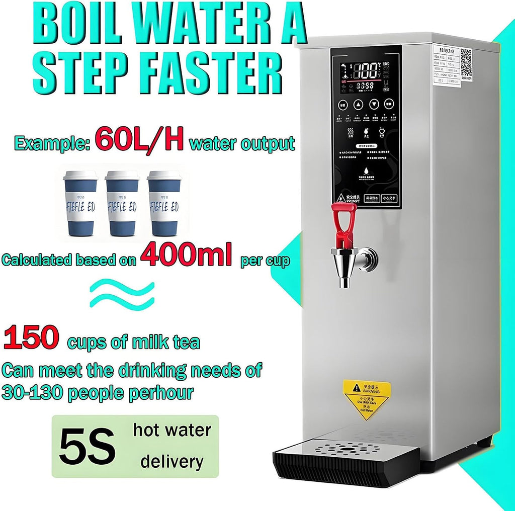 Commercial Hot Water Dispenser, Electric Water Boiler and Warmer Machine, Step-Heating Countertop Water Dispenser with 86-212 Temperature Control Silver