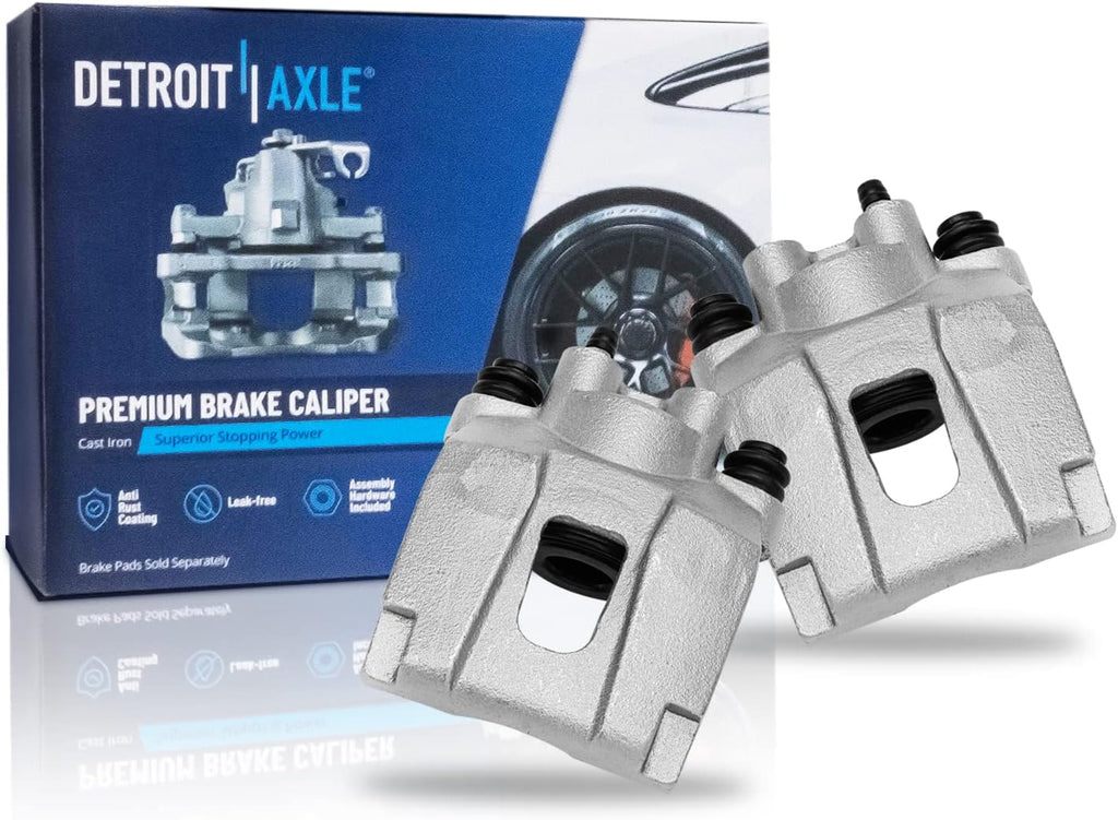 Detroit Axle - Rear Brake Kit for 06-10 Ford Explorer Sport Trac Mercury Mountaineer, Ceramic Brake Pads Disc Brake Calipers 2006 2007 2008 2009 2010 Replacement