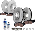 Detroit Axle - 10pc Brake Kit for Fiat 2016-2020 500X 2015-2022 Renegade, Disc Brakes Rotors Ceramic Brake Pads with Hardware Replacement : 12.00' inch Front and 10.94' inch Rear Rotors