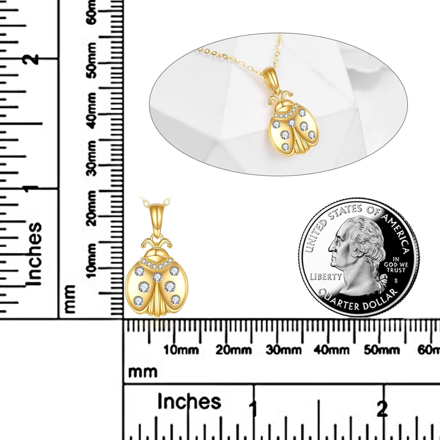KECHO 14K Gold Red Cardinal/Hummingbird/Ladybug/Dragonfly Necklace Gifts for Women Pendant Memorial Jewelry
