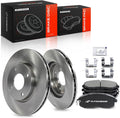 A-Premium 11.02 inch (280mm) Front Vented Disc Brake Rotors + Ceramic Pads Kit Compatible with Select Nissan Models - Sentra 2007-2012, Versa 2007-2012, Cube 2009-2014, 6-PC Set