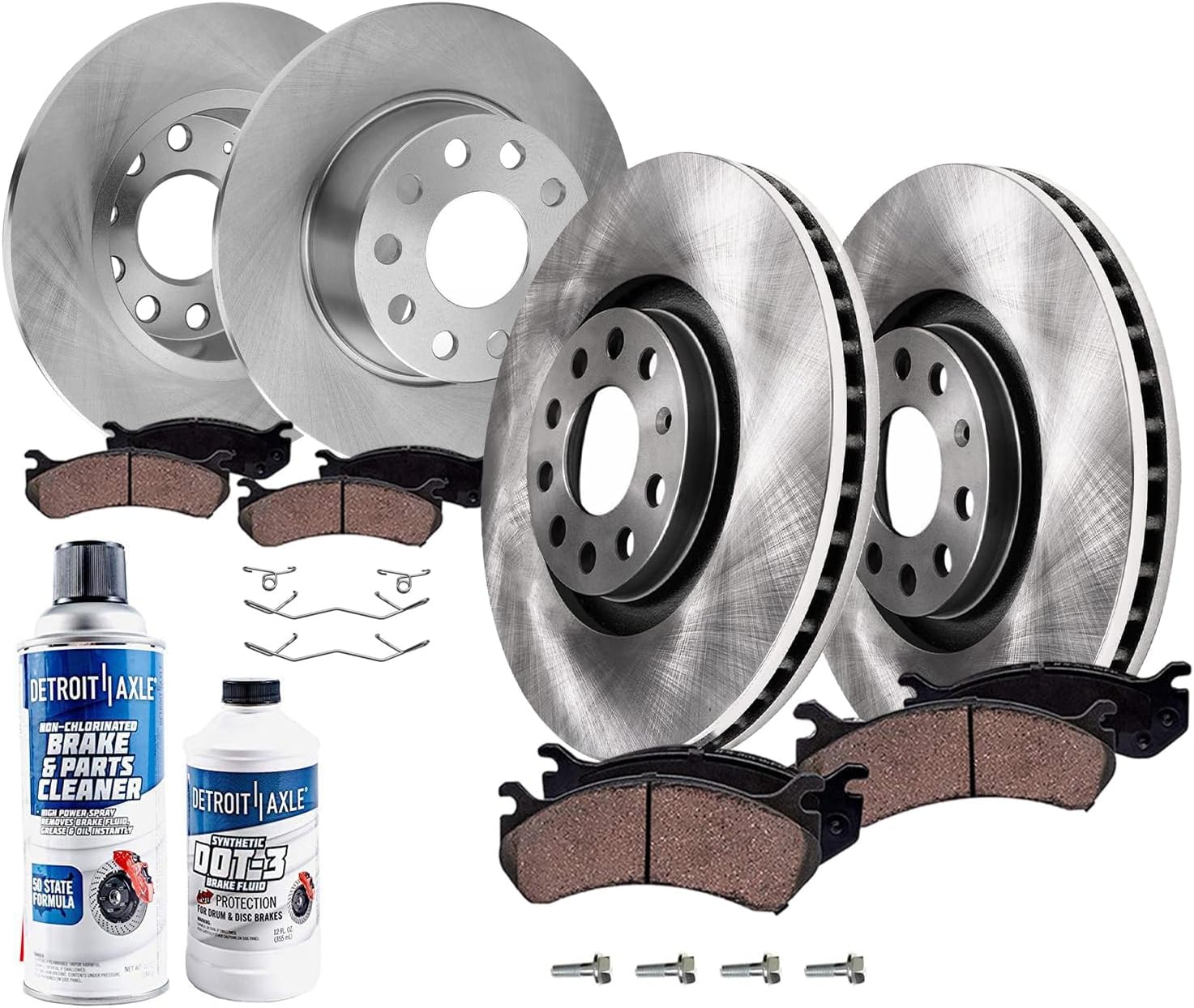 Detroit Axle - 1.4L Brake Kit for Volkswagen 2019 2020 Jetta Disc Brake Rotors Ceramic Brakes Pads Replacement : 11.34' inch Front and 10.71' inch Rear Rotors