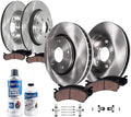 Detroit Axle - Brake Kit for Hyundai 10-16 Genesis Coupe 13.39' inch Front and 12.99' inch Rear Disc Brake Rotors Ceramic Brake Pads with Hardware 2010 2011 2012 2013 2014 2015 2016 Replacement