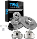 TRQ Front Brake Pad and Rotor Set Ceramic Vented Rotors Calipers Compatible with 2010 Audi A3 2012-2019 Volkswagen Beetle 2010-2014 Golf 2013 GTI 2005-2015 Jetta 2006-2009 Rabbit