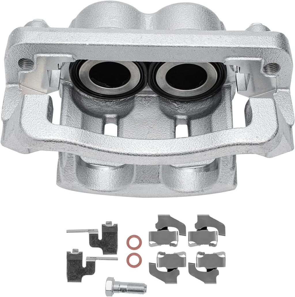 Detroit Axle - 4WD Front Drilled Brake Rotors Brake Pads + Right Brake Caliper Replacement for F-350 F-250 Super Duty - 5pc Set