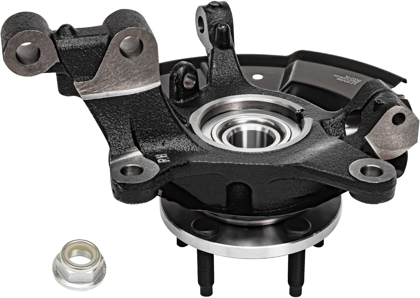 Detroit Axle - Front Steering Knuckles w/Wheel Hub Bearings Assembly + Disc Brake Rotors Ceramic Pads Replacement for 2011-2014 Ford Edge - 6pc Set