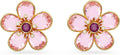 Swarovski Florere Necklace and Earrings Collection, Pink Crystals, Yellow Crystals, Gold Tone Metal Finish