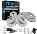 TRQ Front and Rear Brake Pad and Rotor Set Ceramic G Coated Rotors Compatible with 2003-2007 Honda Accord
