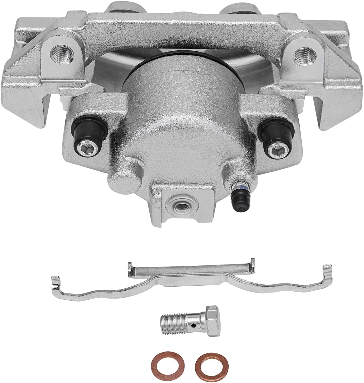 Detroit Axle - Front Drilled Rotors Ceramic Brake Pads Left Brake Caliper Replacement for 2001-2007 Dodge Grand Caravan Chrysler Town & Country - 5pc Set