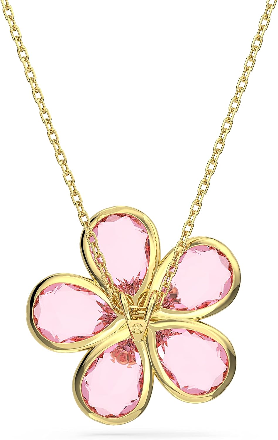 Swarovski Florere Necklace and Earrings Collection, Pink Crystals, Yellow Crystals, Gold Tone Metal Finish