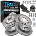TRQ Front and Rear Brake Pad and Rotor Set Ceramic Vented Solid Rotors Compatible with 2004-2009 Kia Spectra 2005-2009 Spectra5