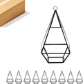 WGV Hanging Geometric Planter Terrarium Bulk Width 5' Height 9.5' Clear Glass Black Frame DIY Succulent air Plant Miniature Fairy Garden Windowsill Decor Raised Tall Pyramid 9 Pieces