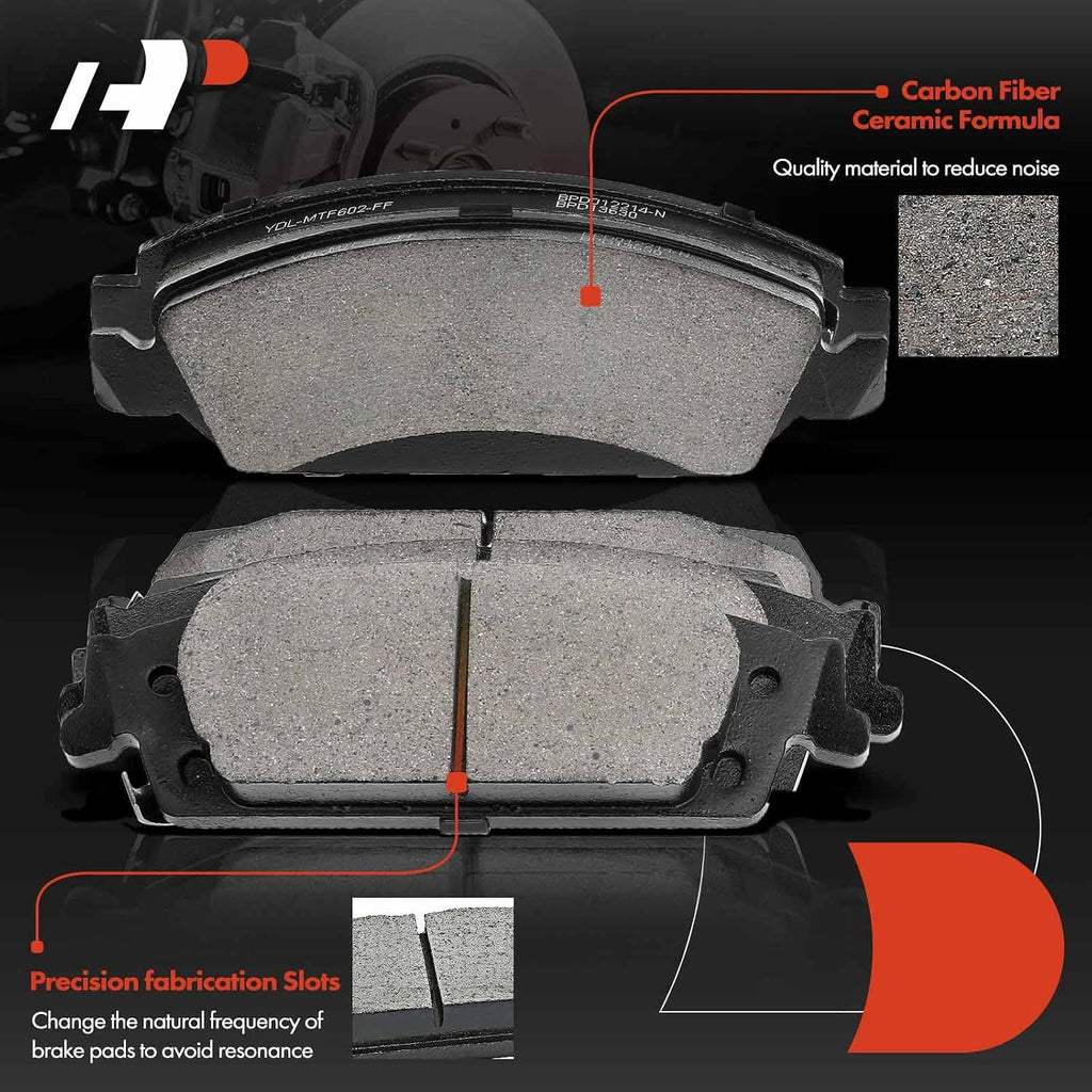 A-Premium Front & Rear Vented Disc Brake Rotors+Ceramic Pads Kit Compatible with Select Chevy, GMC and Cadillac Models - Escalade(ESV)/Suburban/Tahoe/Yukon(XL) 15-20, Silverado 1500/Sierra 1500 14-18