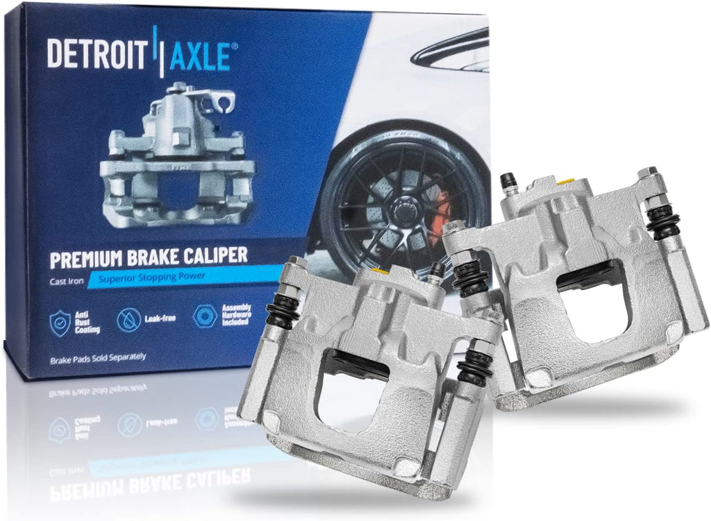 Detroit Axle - Rear Brake Kit for 2007-2017 Jeep Wrangler Drilled & Slotted Brake Rotors and Ceramic Brakes Pads 2008 2009 2010 2011 2012 2013 2014 2015 2016 Replacement : 12.44' inch Rotor